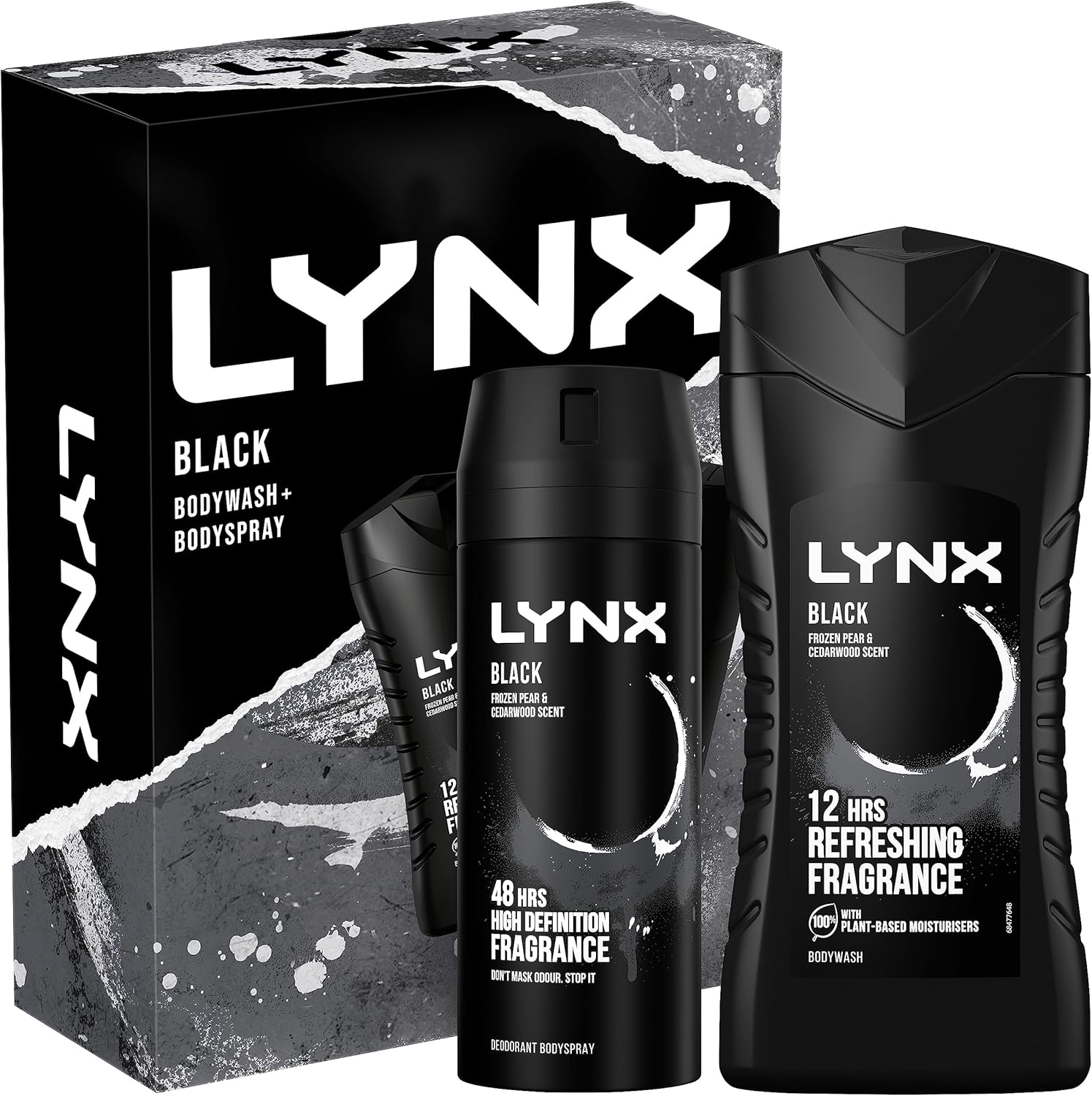 Lynx Black Duo Gift Set with a body wash and a body spray perfect for any occasion 2 piece
