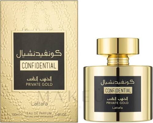 Confidential Private Gold by Lattafa for Unisex  Spray