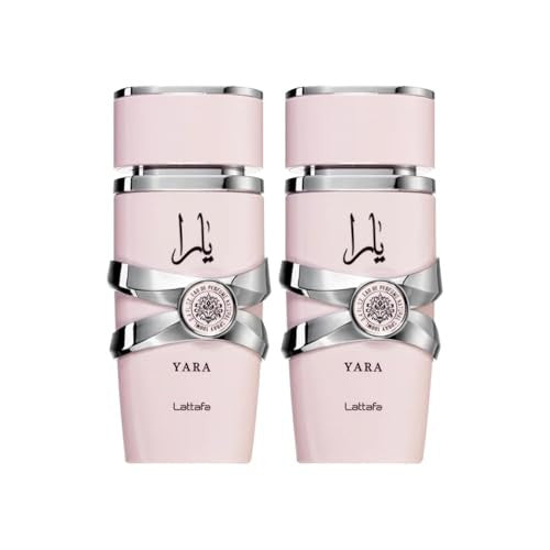 Lattafa Yara for Women Eau de Parfum Spray, 3.4 Ounce (Pack of 2)
