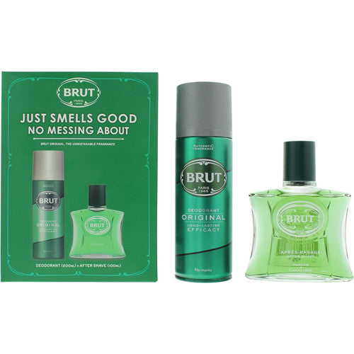BRUT Deodorant 200ml & Original Aftershave 100ml Gift Set