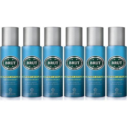 6x BRUT Deodorant, Aerosol Sport Style 200 ml