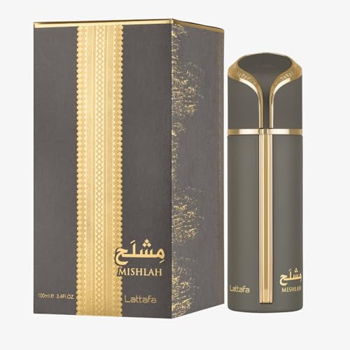 Mishlah by Lattafa Eau de Parfum 100ml – Unisex Spicy Woody Perfume with Bergamot, Lavender, Cedarwood & Musk