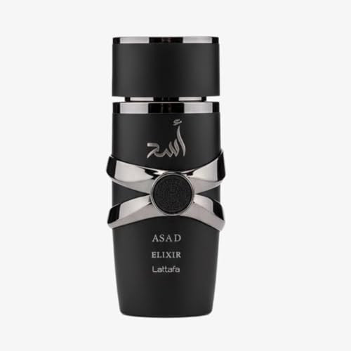 Lattafa Asad Elixir Eau de Parfum 100ml – Long-Lasting Amber Woody Spicy Men’s Fragrance with Tobacco, Cedar & Vanilla Notes | Powerful Masculine Arabic Perfume